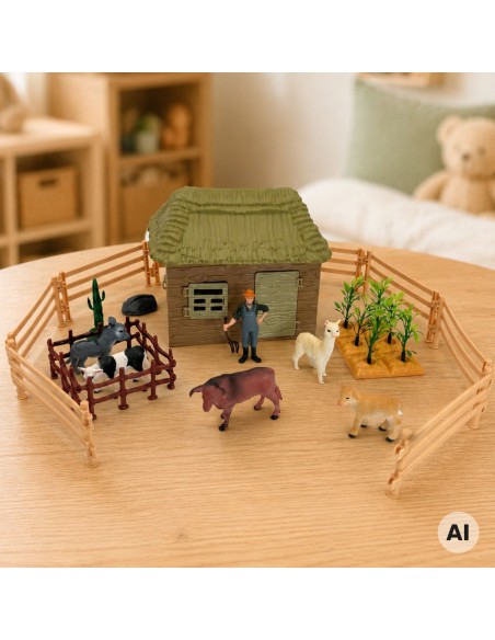 Farm with Animals 37 pieces WOOPIE - Little Farmer's House and Figurines
