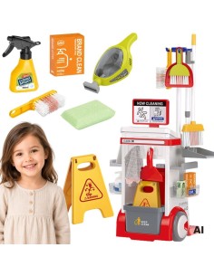 Children's cleaning trolley with vacuum cleaner and mop Little Helper