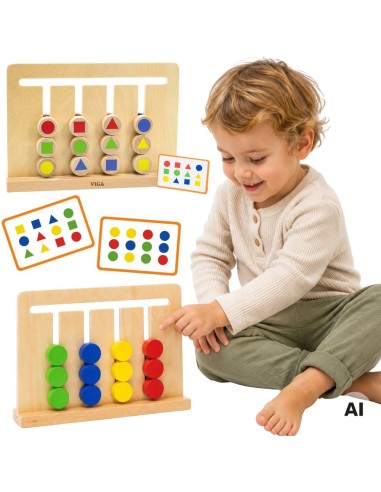 VIGA Gra Logiczna Odwzoruj Kolory i Figury Montessori