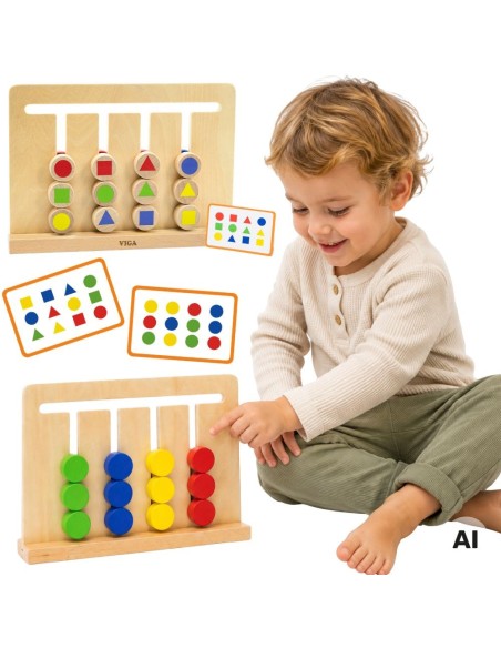 VIGA Gra Logiczna Odwzoruj Kolory i Figury Montessori