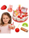 WOOPIE Cuttable Birthday Cake with Candles and Fruits 40 pcs.