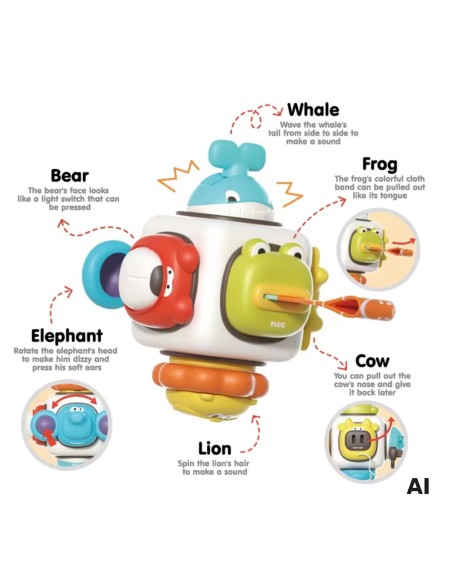 6-in-1 WOOPIE sensory cube - a toy for babies