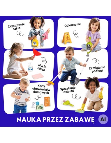 Children's cleaning set - trolley and vacuum cleaner 22 pieces