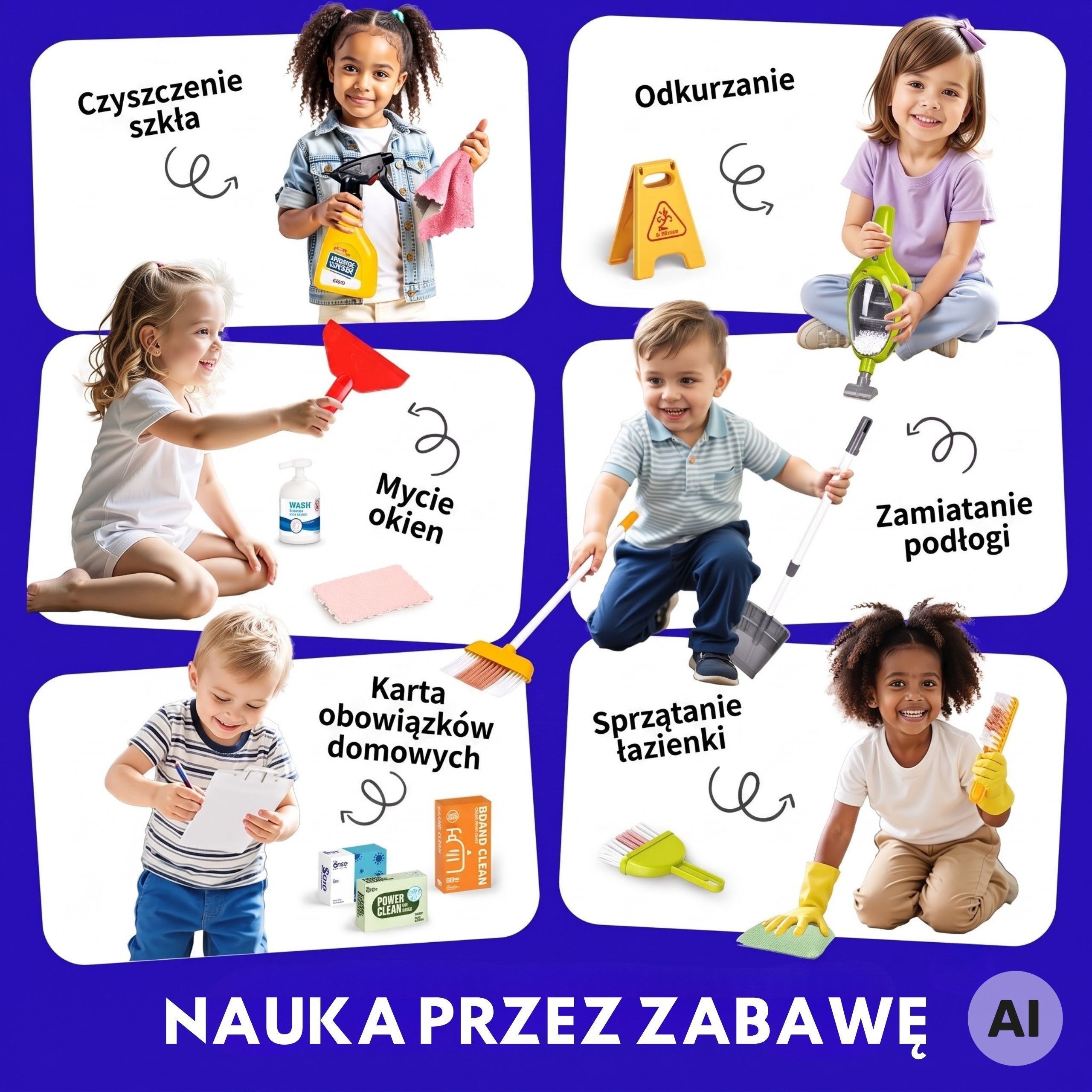 lapsed cleaning trolley tolmuimeja – detailvaade