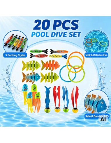 WOOPIE Diving Toy Set - 20 pieces for the pool