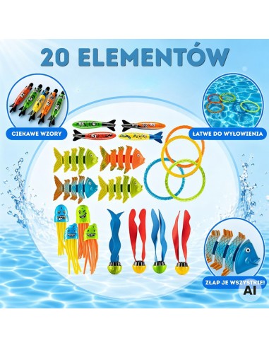 WOOPIE Diving Toy Set - 20 pieces for the pool