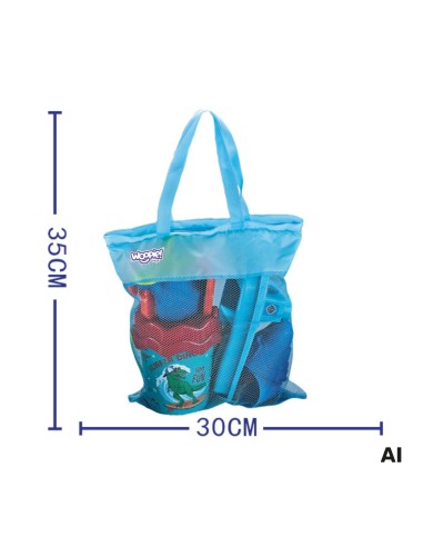 Woopie Blue Sand Beach Set with Boat and Bag 9 Pieces