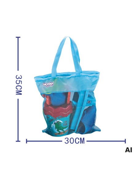 Woopie Blue Sand Beach Set with Boat and Bag 9 Pieces