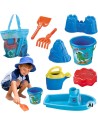 Woopie Blue Sand Beach Set with Boat and Bag 9 Pieces