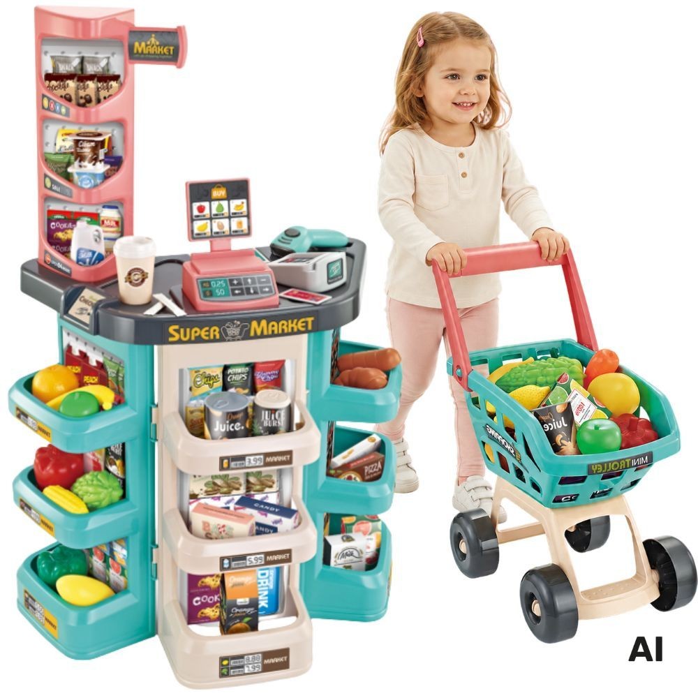 supermarket store trolley ostlemine – WOOPIE Supermarket Store ja Trolley ostlemine autot Checkout Scale Scanner 47 acc