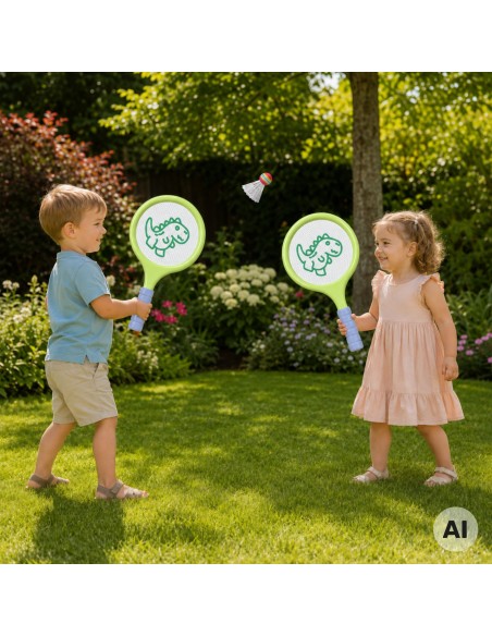 Tennis rackets for children - set with foam ball and shuttlecock