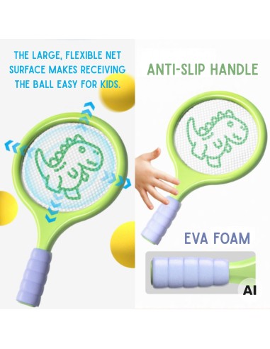 Tennis rackets for children - set with foam ball and shuttlecock
