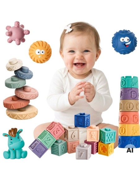 Woopie Soft Sensory Blocks - Set of 27 Pieces