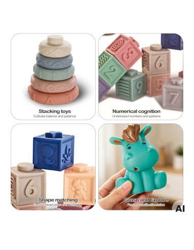 Miękkie klocki sensoryczne Woopie - zestaw 27 elementów