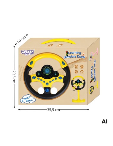 WOOPIE Interactive Yellow Steering Wheel - Lights and Sounds