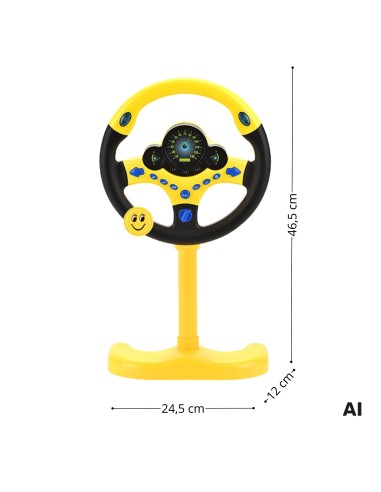 WOOPIE Interactive Yellow Steering Wheel - Lights and Sounds