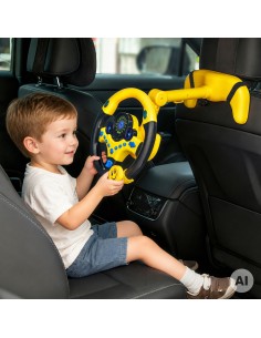 WOOPIE Interactive Yellow Steering Wheel - Lights and Sounds 2
