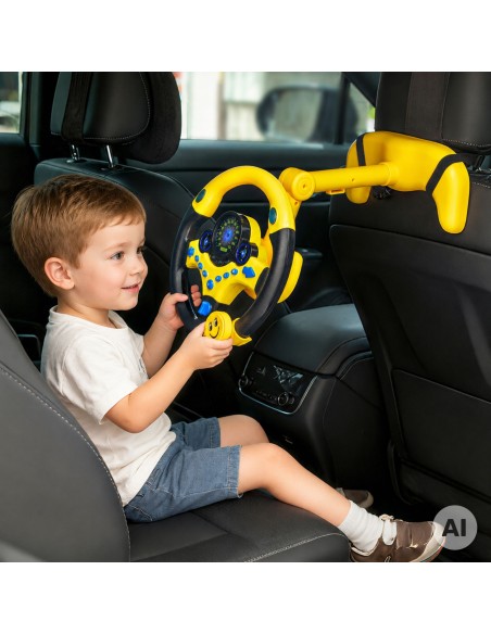 WOOPIE Interactive Yellow Steering Wheel - Lights and Sounds