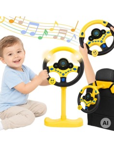 WOOPIE Interactive Yellow Steering Wheel - Lights and Sounds