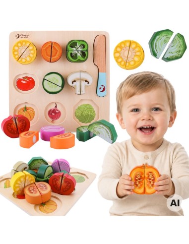 Wooden Vegetable Chopping Set CLASSIC WORLD - Educational Toy