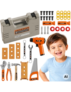 Little Handyman's Tool Set 45 pcs - Suitcase and Screwdriver