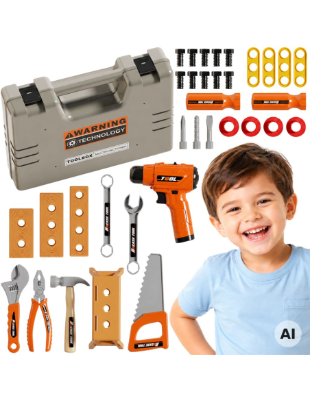 Little Handyman's Tool Set 45 pcs - Suitcase and Screwdriver