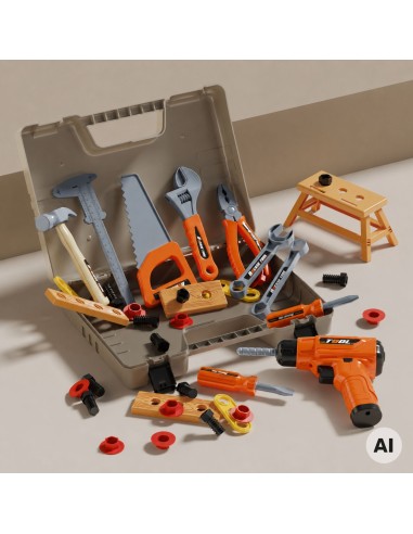 Little Handyman's Tool Set 45 pcs - Suitcase and Screwdriver