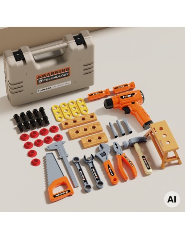 Little Handyman's Tool Set 45 pcs - Suitcase and Screwdriver
