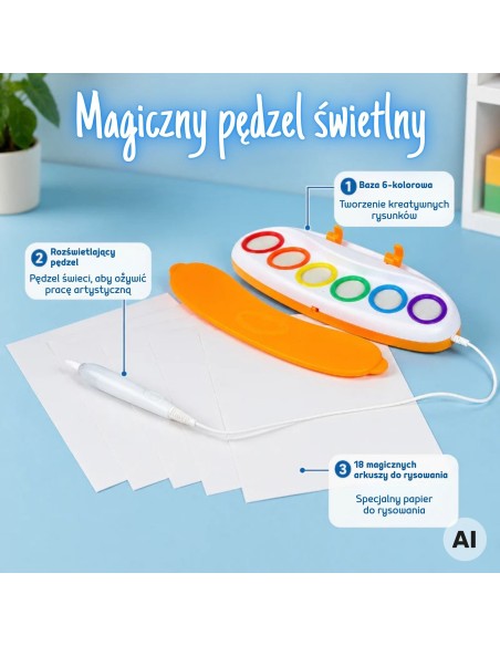 WOOPIE Magiczny pędzel wodny LED - zestaw do malowania światłem