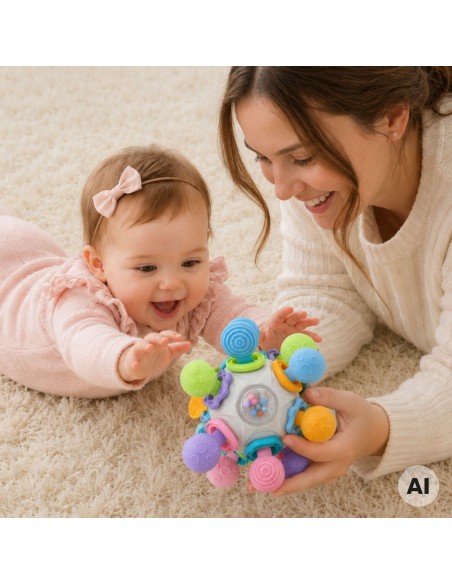 Woopie 3-in-1 sensory toy - teether and rattle