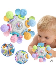 Woopie 3-in-1 sensory toy - teether and rattle