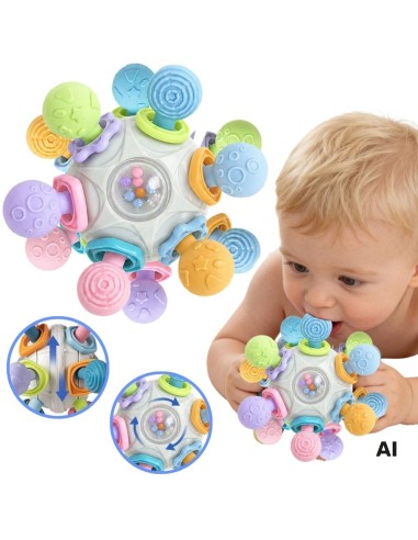 Woopie 3-in-1 sensory toy - teether and rattle