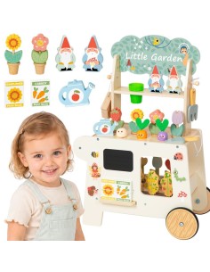 „Tooky Toy“ 57 dalių sodo vežimėlis – medinis žaislas