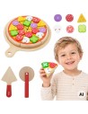 VIGA medinė picos pjaustyklė, 27 dalys, vaikams