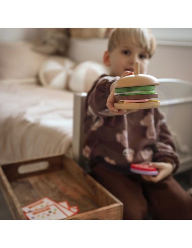 WOOPIE GREEN Holz-Burger für Kinder 15 Teile. FSC