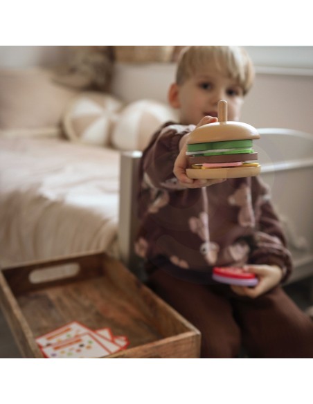 WOOPIE GREEN Holz-Burger für Kinder 15 Teile. FSC