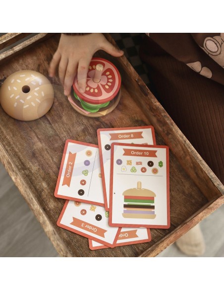 WOOPIE GREEN Wooden Burger for Children 15 pcs FSC