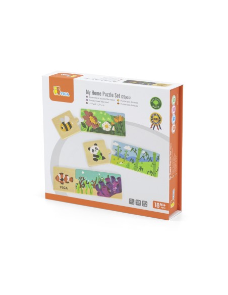 VIGA Logik-Puzzle mit Tieren - Pädagogisches Puzzle für Kinder