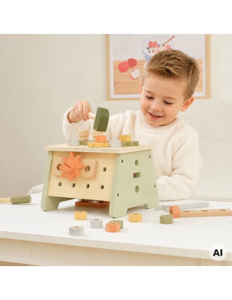 VIGA PolarB Mini Workshop 2 in 1 - Wooden Tool Box