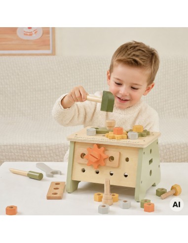 VIGA PolarB Mini Workshop 2 in 1 - Wooden Tool Box