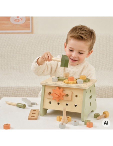 VIGA PolarB Mini Workshop 2 in 1 - Wooden Tool Box