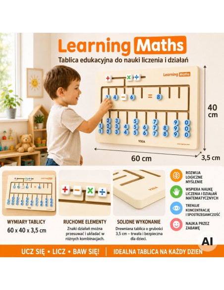 VIGA Montessori Sensory Board for learning to count FSC