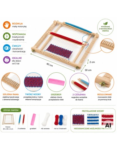 Wooden weaving loom for children Creative toy Viga Workshop XXL