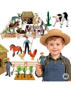 Große Farm mit Tieren 63-tlg. Figuren und Gehege 3+