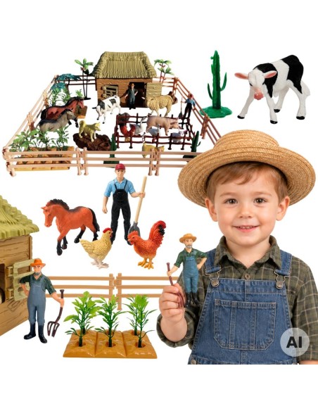 Große Farm mit Tieren 63-tlg. Figuren und Gehege 3+