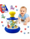 WOOPIE BABY Colorful Horses Blue Spinning Top Carousel with Balls