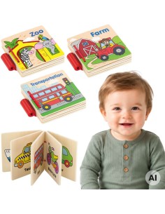 VIGA My First Wooden Book - Perfect for a Gift!