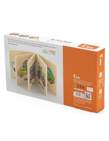 VIGA Mein erstes Bilderbuch aus Holz – Ideal als Geschenk!
