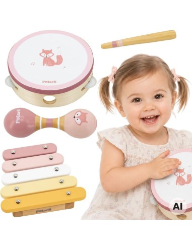 VIGA PolarB Pink Musical Instrument Set - Music for Children