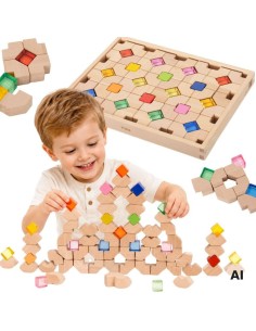 VIGA Wooden Acrylic Light Blocks 66 pcs.